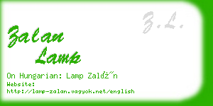 zalan lamp business card